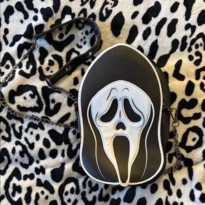 Black and White Scream Mask Crossbody Bag